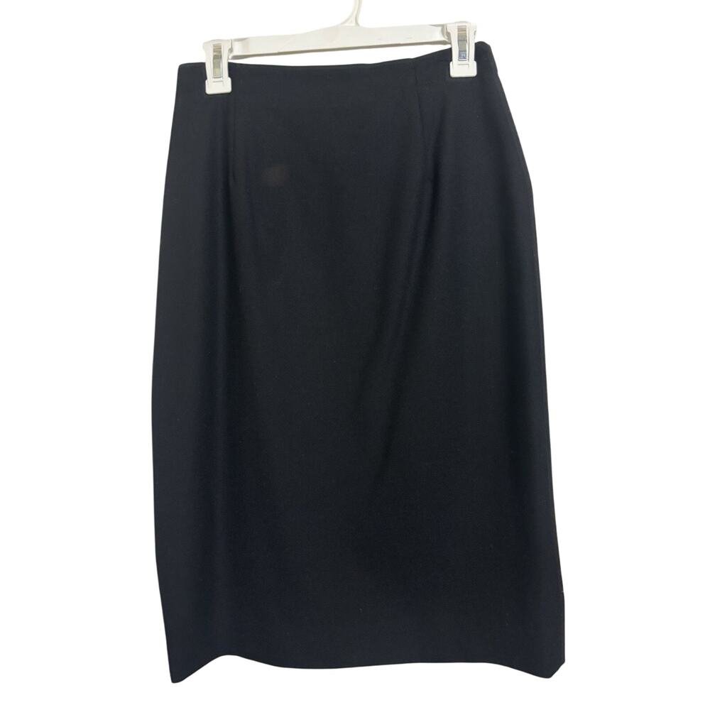 VTG 80s Talbots Black 100% Wool Pencil Skirt Women’s Size 8 Petite Dark Academia